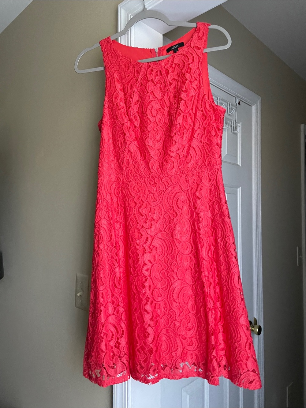 Apt. 9 Coral-Red Lace Sleeveless Fit-and-Flare Midi Dress